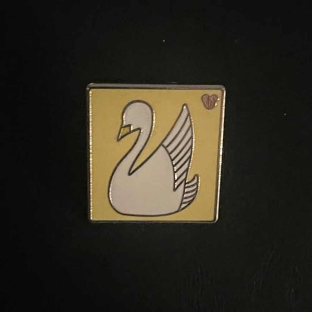 Disney Swan Pin in Yellow and White